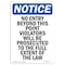 Signmission OSHA Notice Sign, 10" H, 7" W, Rigid Plastic, No Entry Beyond This Point Violators Sign, Portrait OS-NS-P-710-V-14512 - alternate 1